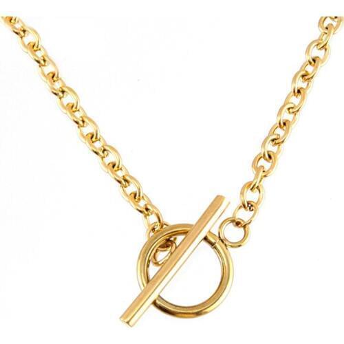 Stainless Steel 4mm Cross Rolo Link Chain Necklace Men Women with Toggle Clasp for DIY Jewelry Making Gift Husband