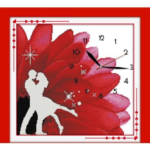 Romance in Paris cross stitch kit 14ct 11ct count print canvas wall clock stitching embroidery DIY handmade needlework