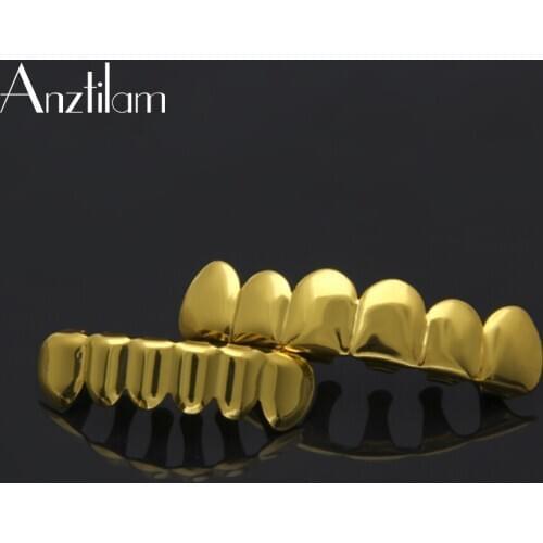 High-Quality Gold Silver Color Copper Teeth Grillz for Men Women Rapper’s Tooth Grills Hip Hop Jewelry Gifts