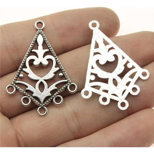 WYSIWYG 4pcs 37x27mm Charm Porous Earring Connector Earring Connector DIY Handmade For Jewelry Findings Earring Connector