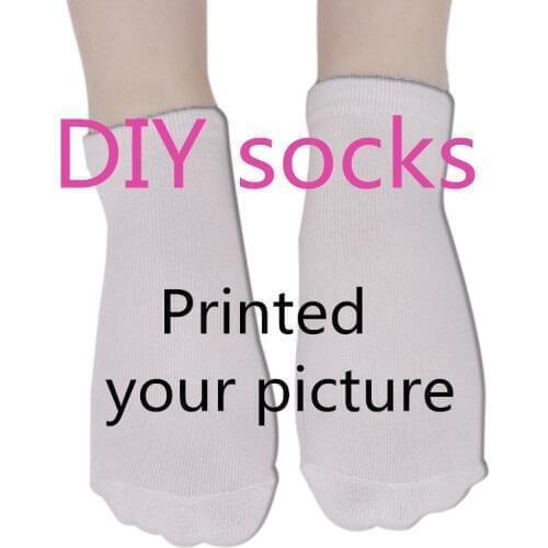 Factory Personalized Custom Made Socks 3D Printed Men/Women Cotton Short Socks DIY Custom Design Funny Casual Low Ankle Socks