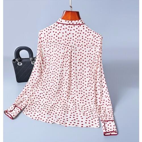 Women Long Sleeve Shirts Print Polka Dot Blouse Fashion Clothing Ladies Tops Spring Autumn Blusas LWL1630