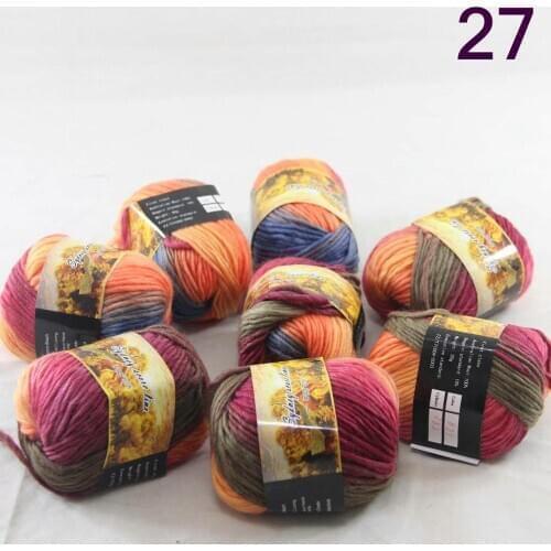 New Sale 8SkeinsX50g Womens Knit Scarves Shawls Rainbows Wool Crocheting Yarn Blue Orange Yellow Purple Army Green 826