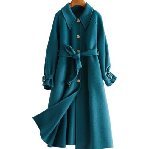 100%Genuine Wool Coats for Women Korean Simple Female Jacket Double-sided Woolen Cloth Spring Autumn Ladies Coats Abrigos Zjt715