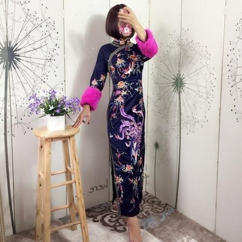 Women winter dress 2018 Chinese style streetwear oriental dress female ladies elegant womens dresses new arrival 2018 DD1544