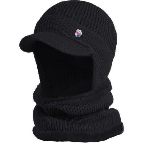 Winter Hat Scarf Skullies Beanies For Men Knitted Hat Women Mask Thick Balaclava Earflap Wool Bonnet Male Beanie Hats Cap
