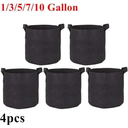 1-10 Gallon Grow Bags Tree Growing Pots Fabric Plant Garden Vegetable Jardin Flower Planting Container Growing Pots Bag 4Pcs