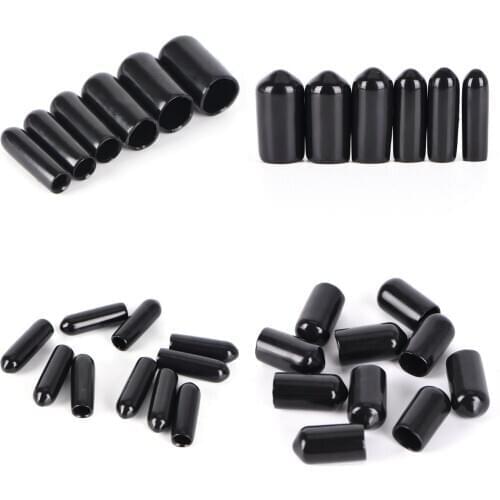 10PCS 3-8mm End Cap PVC Plastic Cable Wire Thread Waterproof Cover Vinyl End Cap PVC Rubber Steel Pole Tube Pipe Protecting
