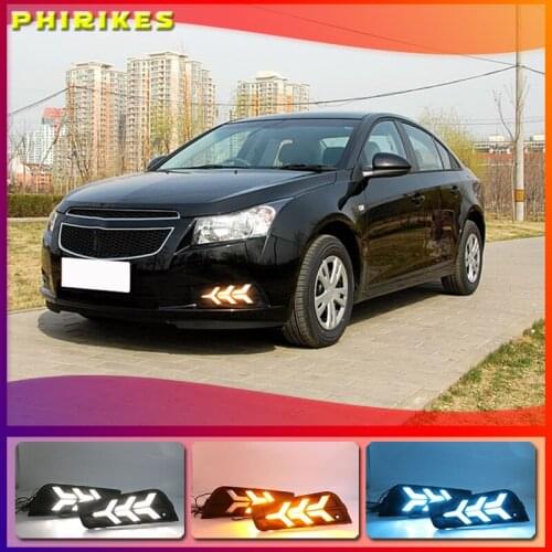 2PCS LED for chevrolet cruze 2009 2010 2011 2012 2013 2014 DRL Daytime Running Light Daylight with turn signal lamp