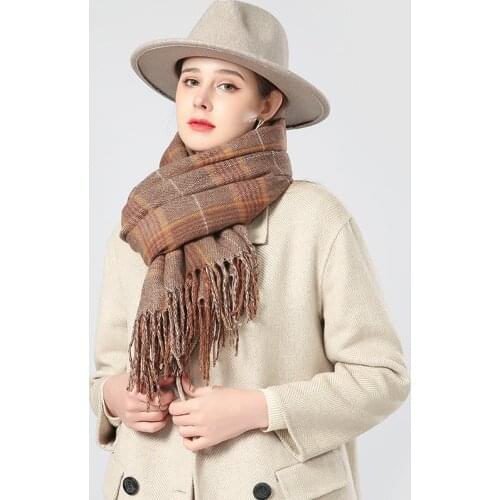 2020 high-end classic plaid scarf mens womens scarf winter cashmere-proof warm scarf holiday gift