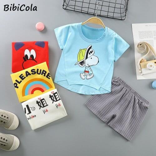 2021 Summer Children Suits For Boys And Girls Short Sleeve Sets For Baby Boys Two Clothes T-shirt + Shorts Sets Toddler Clothing
