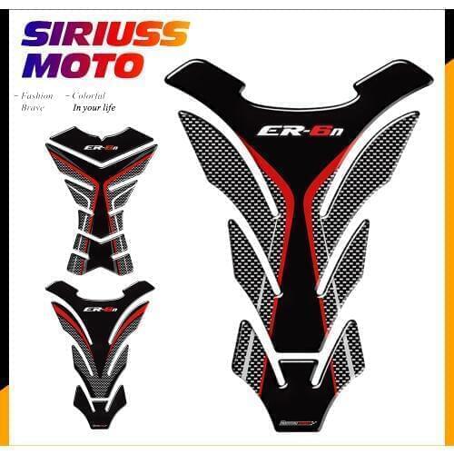 3D Carbon-look Motorcycle Tank Pad Protector Decal Stickers Case for Kawasaki ER6N ER-6N Tank