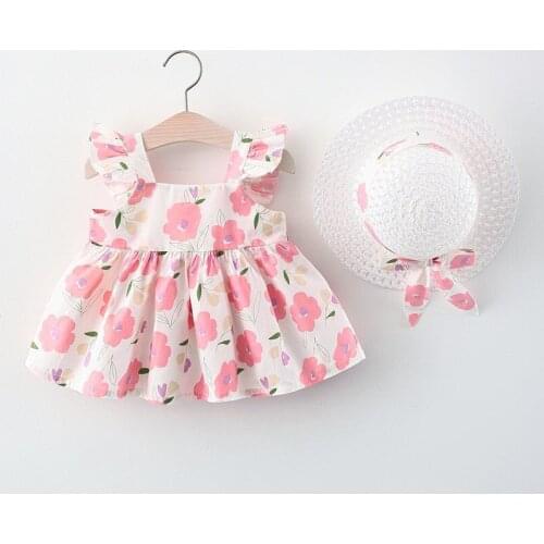 4 pieces/lot) 2021 New Arrival Heart Pattern Girls Summer Dress 022801