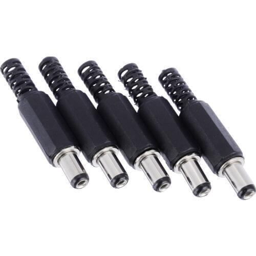 5 set DC5521 2.1mm*5.5mm Male + Female Pair DC Power Plug Socket Jack Connector Adapter Black High Quality