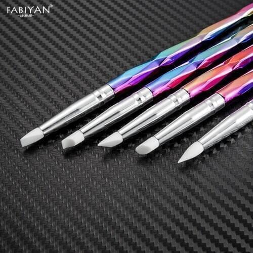 5pcs/set Nail Art Brush Silicone Head Pen Kit 3D Effect Shaping DIY Carving Emboss Shaping Sculpture Dotting Pen Manicure Tools