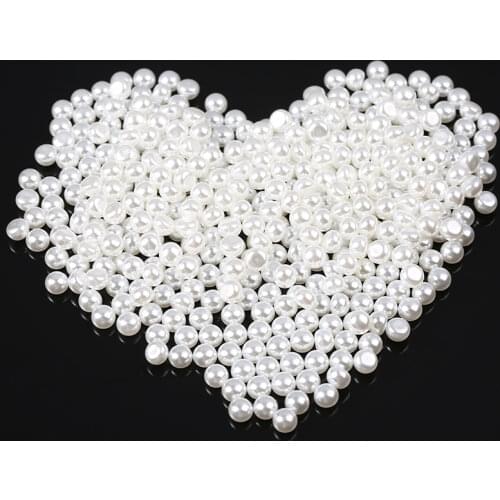 500pcs 6mm Plastic Pearl Beads Semicircle Flatback Beads For DIY Jewelry Handmade Craft Decoration Making Accessories