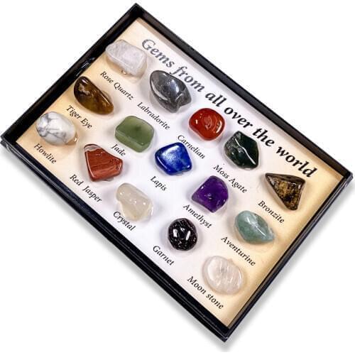 8pcs/Box Natural Stone Mineral Fit Collection Decorations Size 10-15mm Best Gift to Natural Stone Hobby Collector
