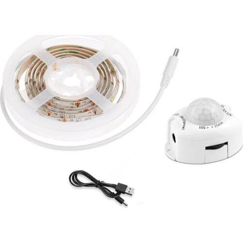 5V Lamp USB PIR Wireless Motion LED Backlight LED TV Kitchen Strip LED Under Cabinet Light Warm White Waterproof Sensor Lights