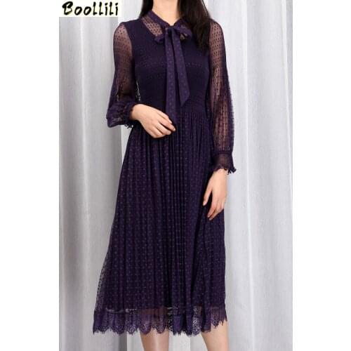 Boollili Spring Summer Dress 2020 Vintage Sexy Mesh Dress for Women Purple Long Dress Elegant Ladies Dresses Vestidos Robe Femme