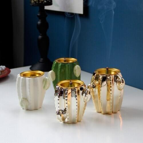 Cactus Ceramic Incense Burner Middle East Arabian Golden Incense Burner Creative Home Decoration Desktop Decoration One Shipment