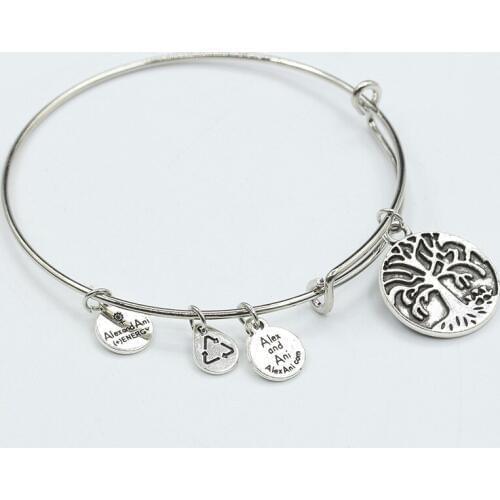 Round Pendant Special Design Silver Plated Metallic Adjustable Bracelets & Bangles for Women