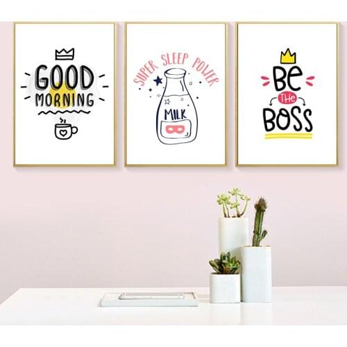 Hot New Arrival Good Morning Milk Vintage Kraft Paper Poster Posters And Prints Letter Poster Paper Crafts Home Decoraction
