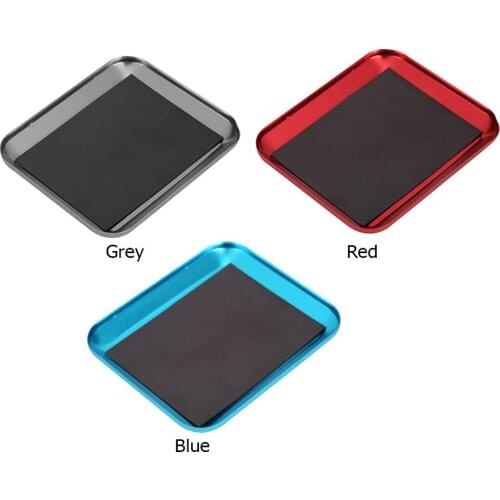 New Metal Aluminum Magnetic Plate RC Car Model Airplane Boat Repair Tool Storage Box Screw Repair Tray Accessories