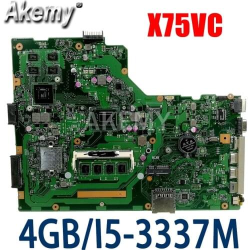 ERILLES X75VC Laptop Motherboard for ASUS X75VB X75VD X75VC X75VCP X75VD1 X75V Mainboard GT720M 4GB-RAM I5-3337M/I5-3317M
