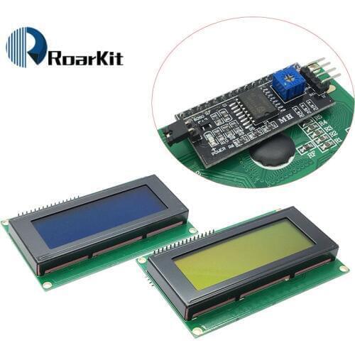 LCD module Blue/ Yellow Green screen HD44780 IIC/I2C 2004 5V 20X4 LCD board provides library files for arduino DIY KIT