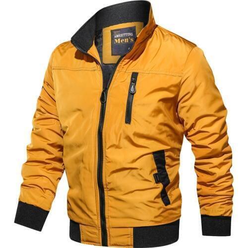 2020 Mens Military Bomber Jackets Men Spring Autumn Casual Solid Zipper Air Force Pilot Jacket Stand Collar Male Coat Slim Fit