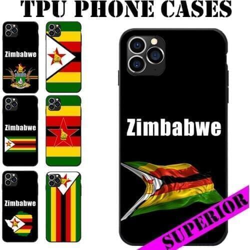 For REDMI 5 6 7 8 T 9 A S2 NOTE 10 PRO PLUS 5G Zimbabwe Flag Coat of Arms Text Theme Soft TPU Phone Back Cases
