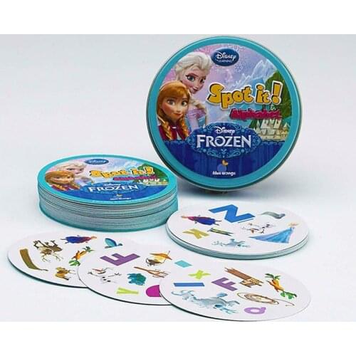 Disney Frozen Card Game Find It Cards Party Games Board WithTin Box Cartoon Anime Figure Elsa Anna Pattern Childrens Toys Gifts