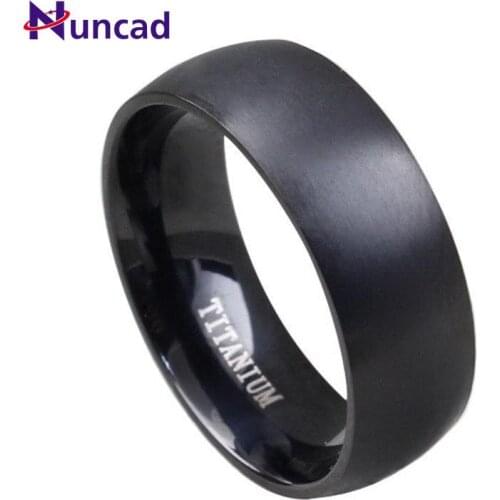 New Retro Fashion Simple Titanium Mens Ring Titanium Steel European and American High Grade RING 8MM