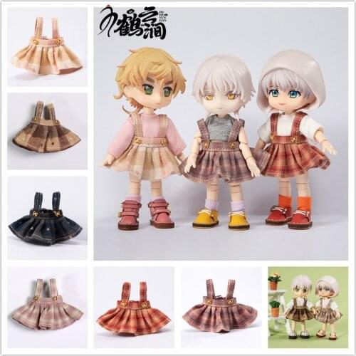 Ob11 baby dress 12bjd GSC DDF piccodeo plain Molly cute Plaid poncho dress