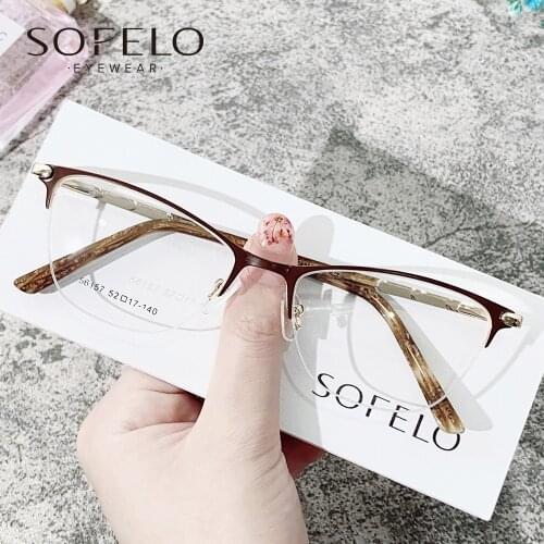 Prescription Glasses Myopia Progressive Eyeglasses For Women Multifocal Bifocal Spectacles Semi Rimless Optical Eyewear Female