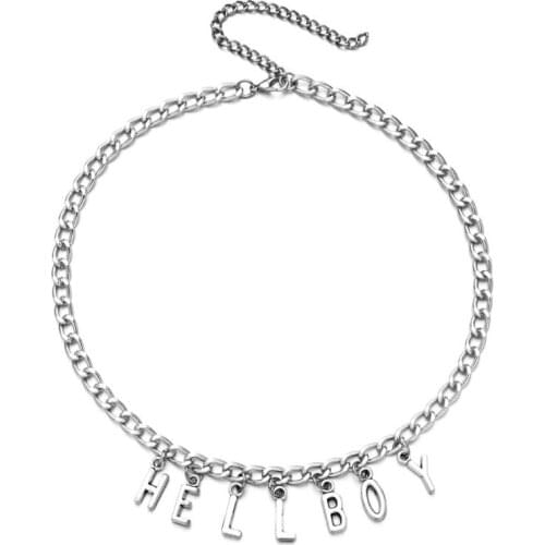 Punk Style Silver Letter Pendant Necklace Women Trendy Party Choker Fashion Jewelry Unisex