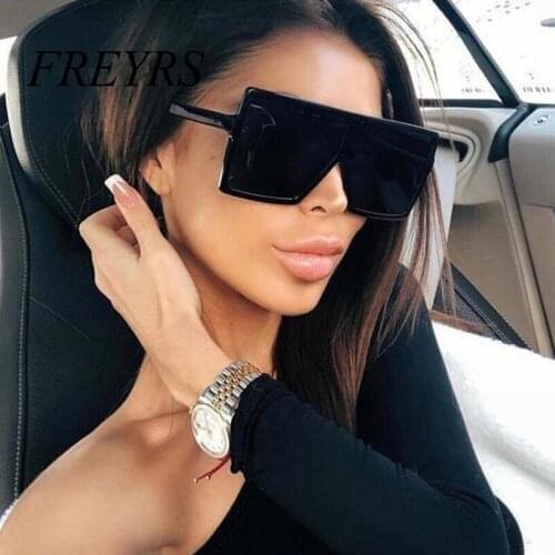 Flat Top Oversize Square Sunglasses Women Fashion Retro Gradient Sun Glasses 2020 Men Blue Big Frame Vintage Eyewear UV 5476