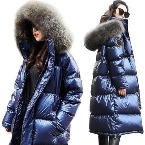 Down jacket for women 2019 new winter coat large fur collar long paragraph warm thickening with hood for women Parka