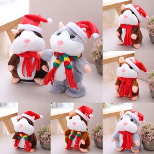 16/18cm Christmas Stuffed Doll Falante Mouse Pet Talking Hamster Plush Toy Talking Sound Record