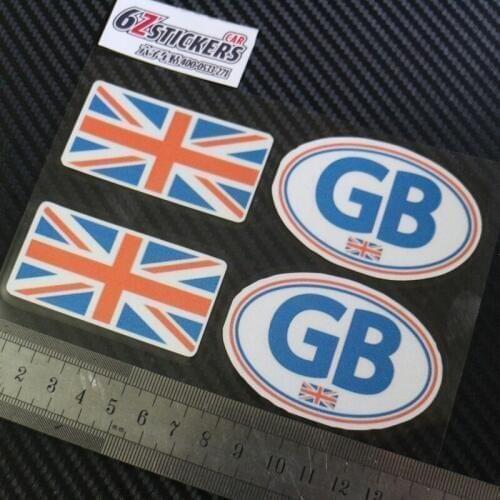 Sixsub GB Union Jack x2 Made in The Great Britain x2 moto cars Reflective stickers decals waterproof sunscreen