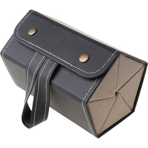 Kili 5 Slots Foldable Multiple PU Leather Sunglasses Eyeglasses Travel Organizer Case(Random Black Brown Color)