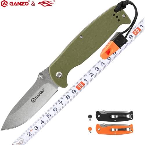 58-60HRC Ganzo G7412 440C G10 or Carbon Fiber Handle Folding knife Survival Camping tool Pocket Knife tactical edc outdoor tool