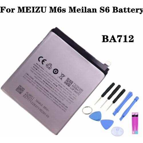 For MEIZU M6s Meilan S6 M712H M712c M712M M712Q M712Q-B Battery 3000mAh BA712 Smartphone Replacement Batteries + Tools