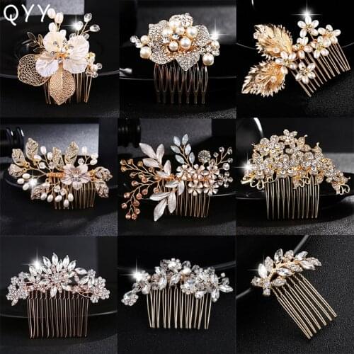 Bridal Wedding Hair Accessories Crystal Hair Comb Clips for Women Rhinestone Hair Jewelry Bride Headpiece Party Bridesmaid Gift