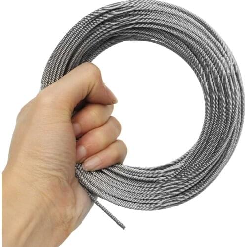 New 304 Stainless Steel Wire Rope Soft Fishing Lifting Cable 7*19 Clothesline 3mm 4mm Diameter