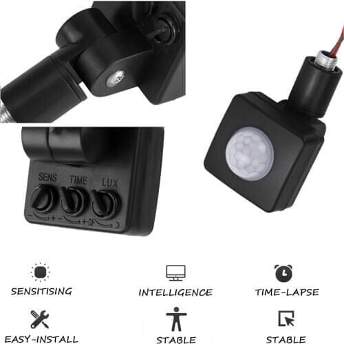 220V Mini Human Body Infrared Sensor Ultra-thin Infrared Body Sensor Switch LED Flood Light PIR Motion Sensor Adjustable