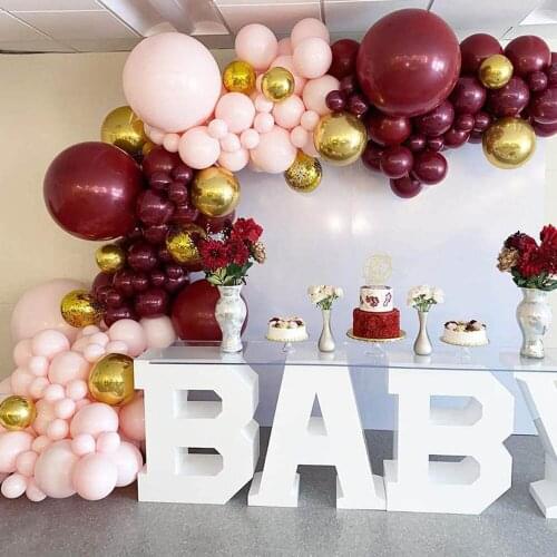 105 Pcs Pink Burgundy Latex Balloon Wedding Hawaiian Party Birthday Ballons Garland Kit Baby Shower Decoration Globos