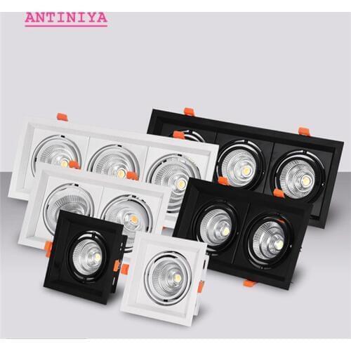 Recessed square adjustment LED COB Dimmable Downlights ac85-265V 10W 12W 20W 24W 30W 36W LED Ceiling Lamp Spot lights Wall Lamp