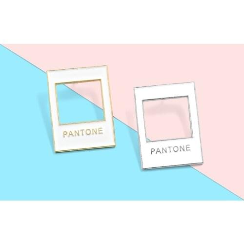 Fun Framework Design Enamel Pins Window PANTONE Brooches Badges Stylish Simplicity Pins Gifts for Friends Wholesale