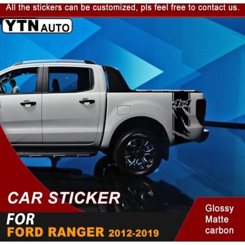 Rear Trunk Car Decals 4x4 Stripe Graphic Vinyl Cool Car Stickers For Ford Ranger 2012-2015 2016 2017 2018 2019 Auto Accessories